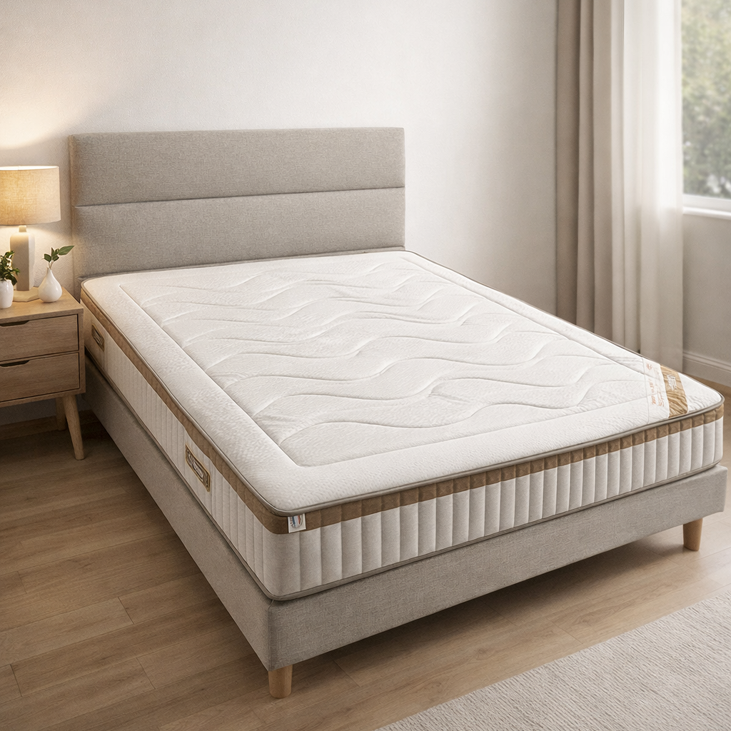 Matelas SAPHIR 28 cm | Hybride Ressorts Ensachés & HR55 – Confort Cocooning