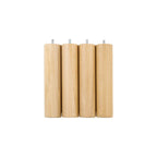 Jeu de 4 pieds ronds en bois pour sommier tapissier