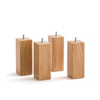 Jeu de 4 pieds carrés en bois pour sommier tapissier